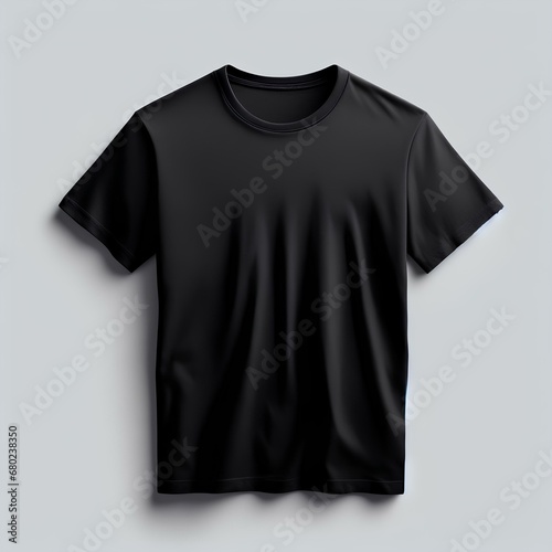 Black T-Shirt Mockup with Plain White Background