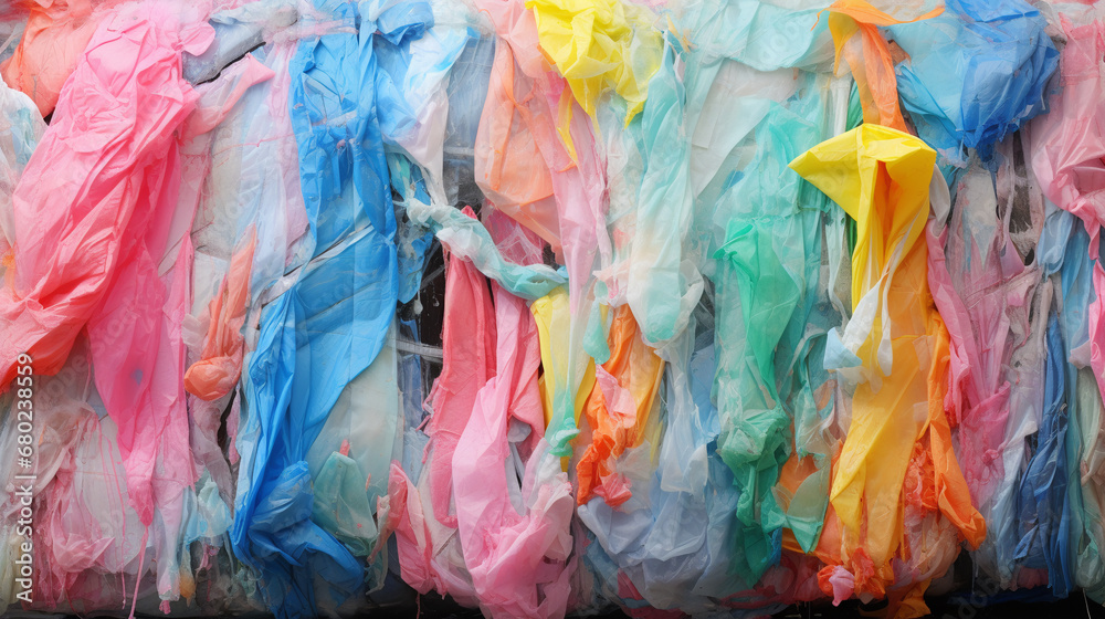 plastic garbage at waste processing plant background. ai generative plastic garbage at waste processing plant background. ai generative