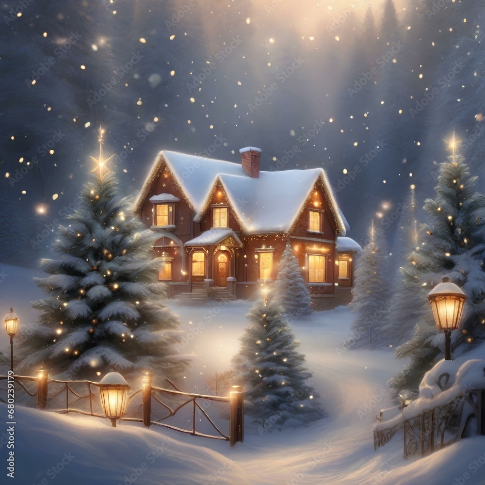 Fototapeta premium Christmas 3d Illustration Background