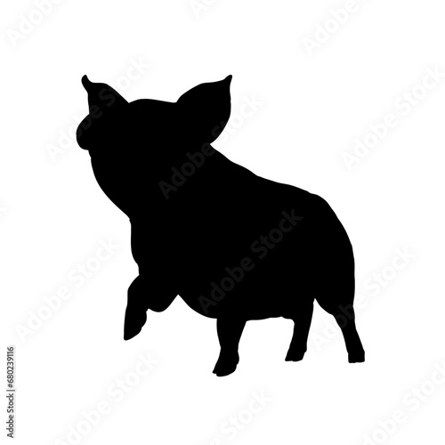 pig silhouette - vector illustration
