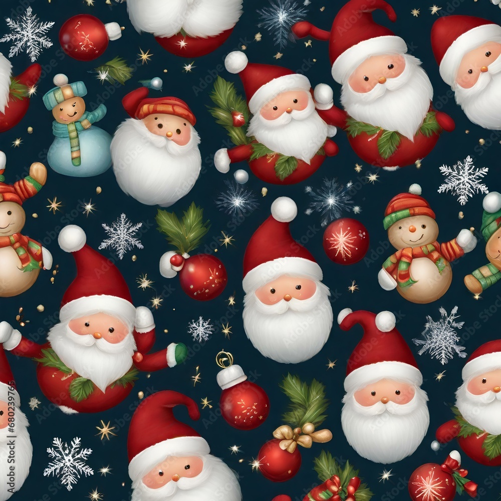 Christmas Seamless Pattern Background