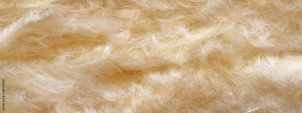 yellow mineral wool with a visible texture - obrazy, fototapety, plakaty 