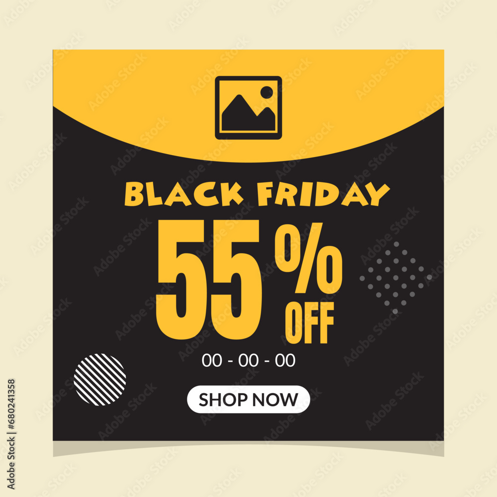 Vector Black Friday Discount Social Media Post