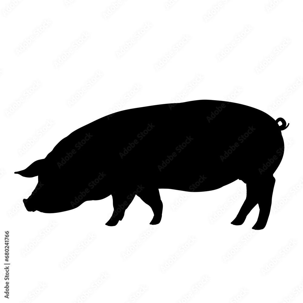 pig silhouette - vector illustration pig silhouette - vector illustration