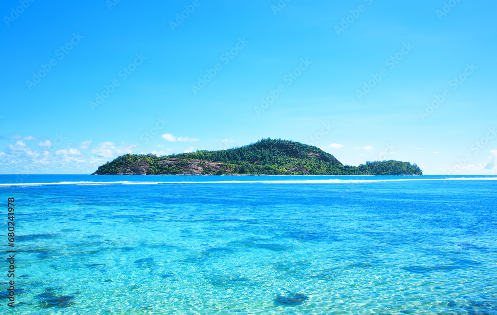 Island Therese in front of the Island Mahé, Republic of Seychelles, Africa. Island Therese in front of the Island Mahé, Republic of Seychelles, Africa.
