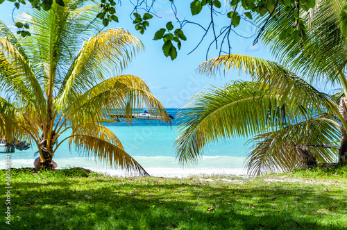Anse Volbert Beach, Island Praslin, Republic of Seychelles, Africa. #680242141