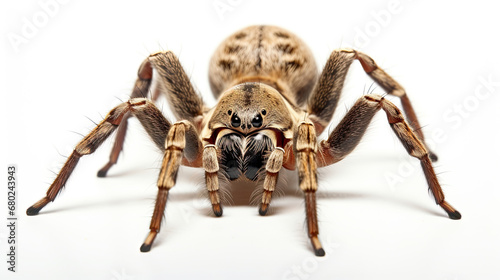Close up spider isolated on white background