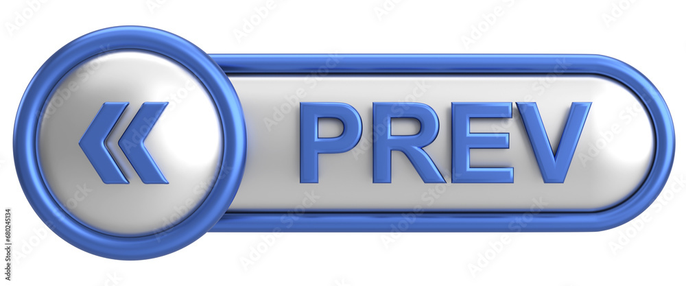 Previous button. Back button. 3D illustration. Previous button. Back button. 3D illustration.