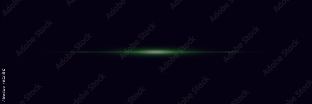 Glowing horizontal flare effect. Beam light, neon line light. Vector illustration. Glowing horizontal flare effect. Beam light, neon line light. Vector illustration.