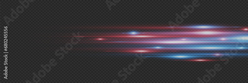 Special effect of the speed of light. Glowing stripes. Beautiful flash of light glow and spark. Vector illustration.