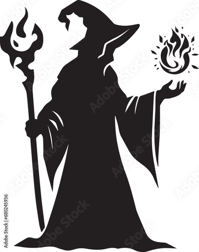 Mage Silhouette Vector SVG