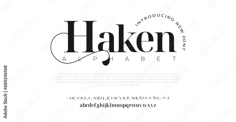 Haken elegant alphabet letters and numbers. Elegant wedding typography classic serif font decorative vintage retro. Creative vector illustration Haken elegant alphabet letters and numbers. Elegant wedding typography classic serif font decorative vintage retro. Creative vector illustration