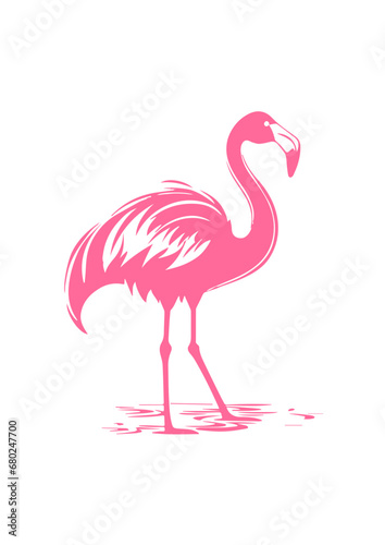 Tropical Flamingo Vector Illustration © Mateusz