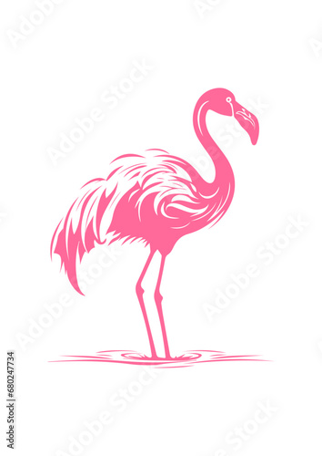 Tropical Flamingo Vector Illustration