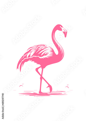 Tropical Flamingo Vector Illustration