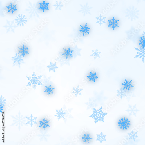 Blue snowflakes isolated over transparent 