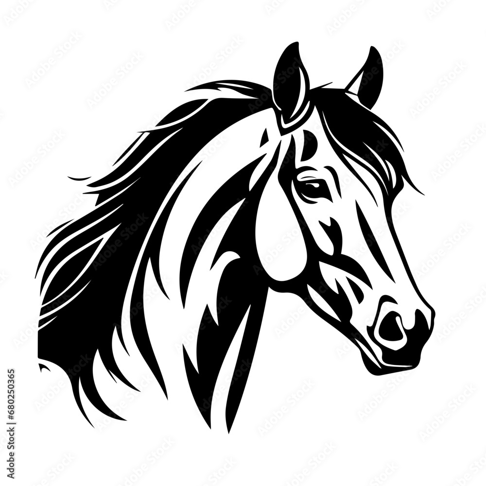 Majestic Horse Head Vector Illustration Majestic Horse Head Vector Illustration