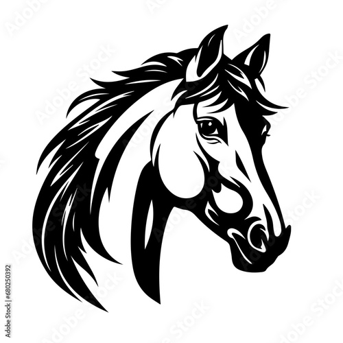 Majestic Horse Head Vector Illustration