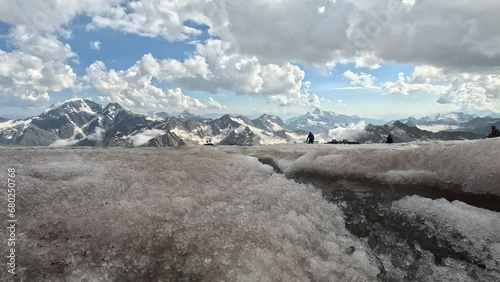 Wallpaper Mural tourists on Mount Elbrus 2023 against a clear sky Torontodigital.ca
