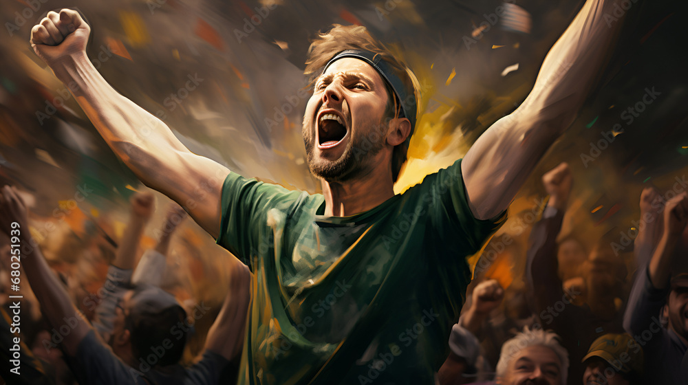 Obraz premium a gamer wins a tournament