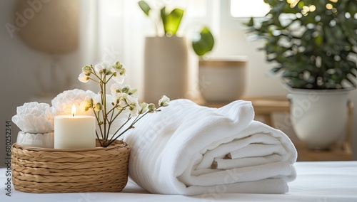 spa still life with towels
