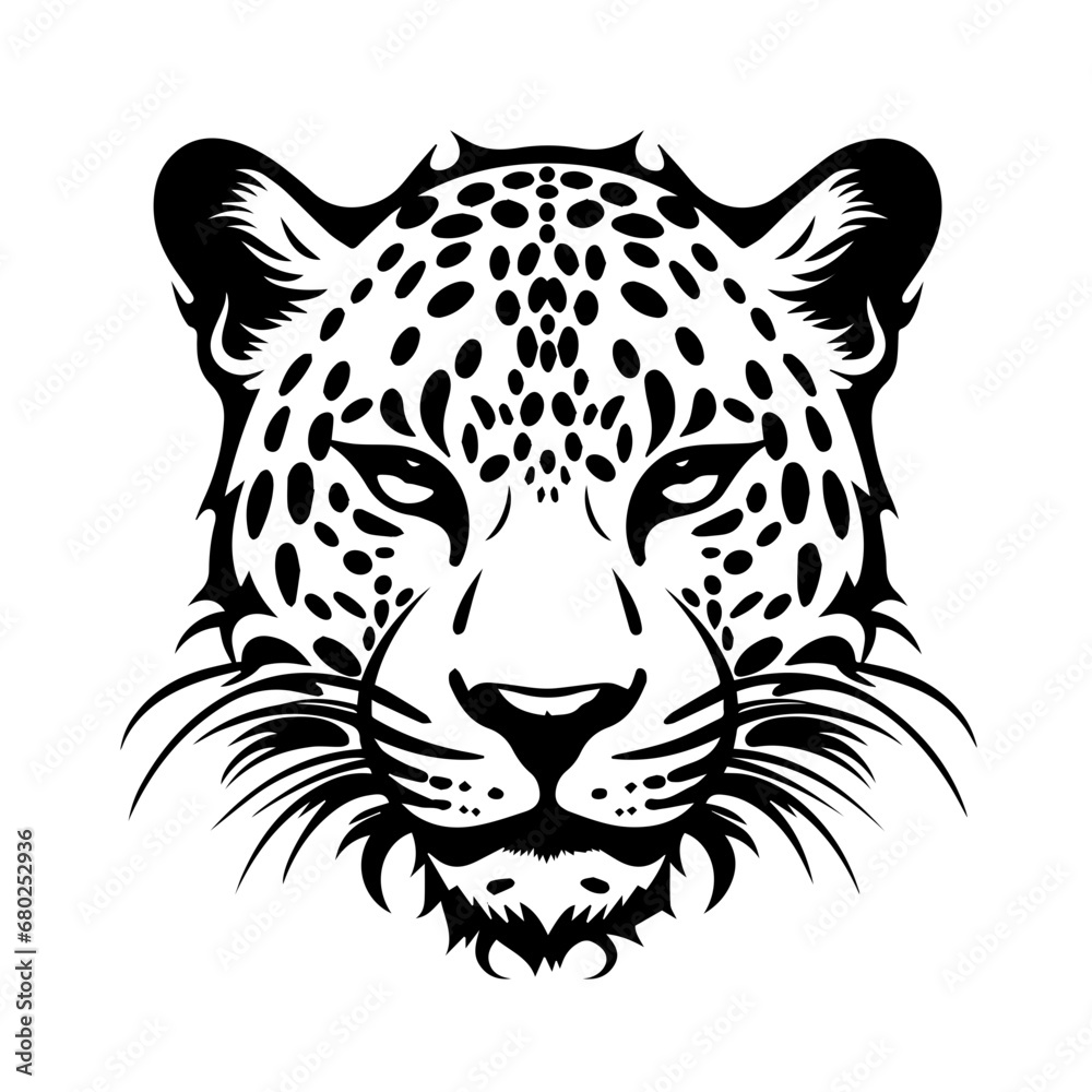 Striking Leopard Head Vector Illustration Striking Leopard Head Vector Illustration