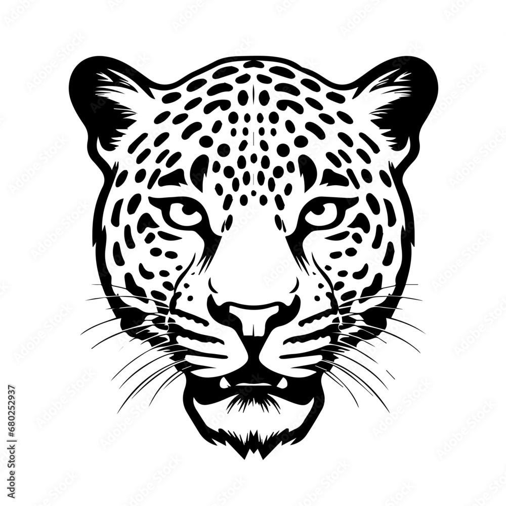 Striking Leopard Head Vector Illustration Striking Leopard Head Vector Illustration