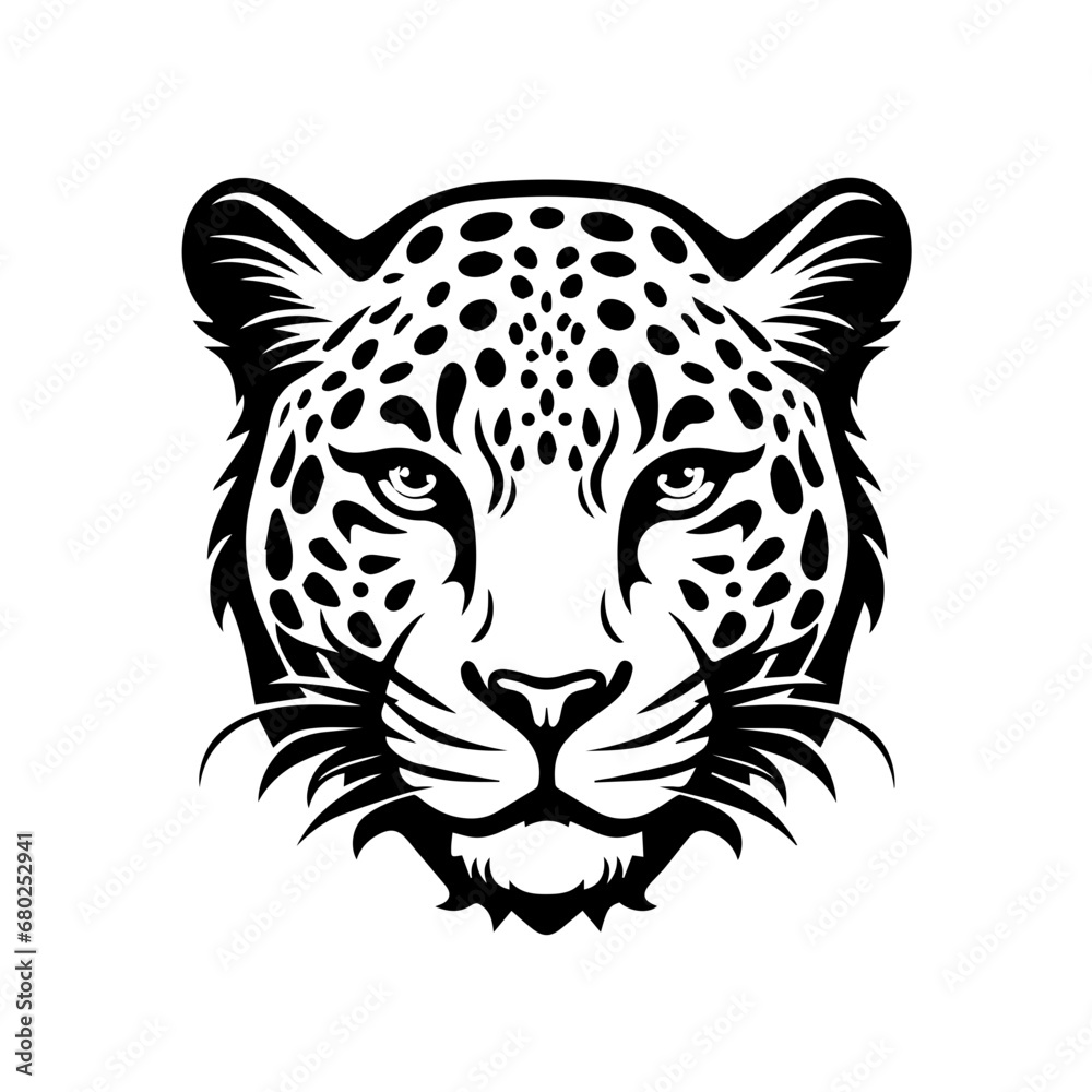 Striking Leopard Head Vector Illustration Striking Leopard Head Vector Illustration