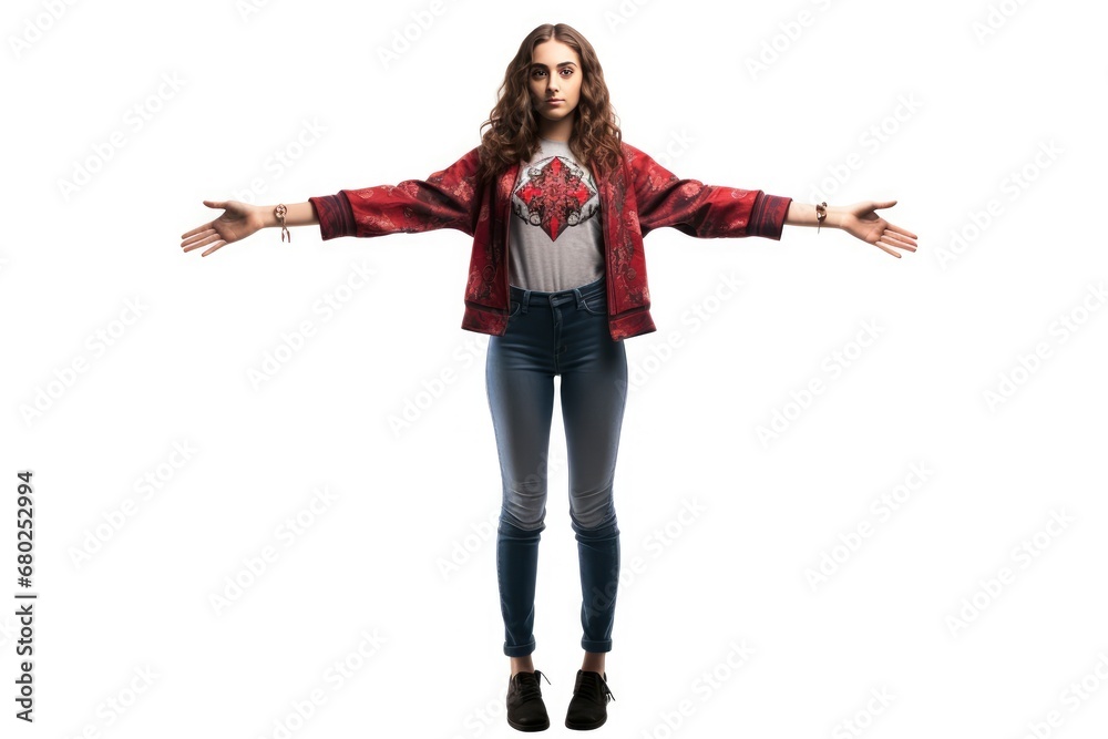The Free Spirit: A Woman Embracing Freedom and Nature with Outstretched Arms The Free Spirit: A Woman Embracing Freedom and Nature with Outstretched Arms