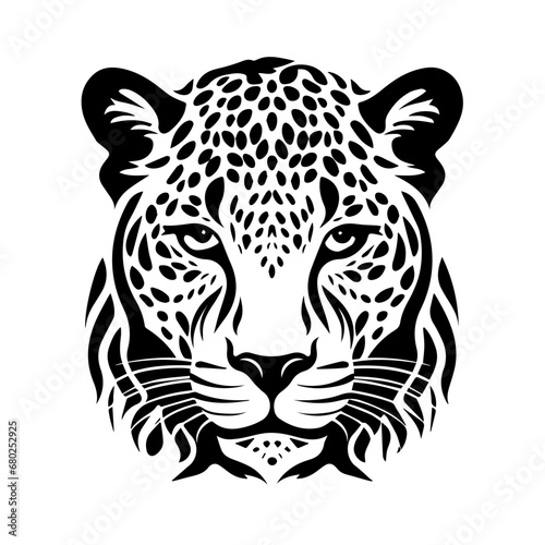 Striking Leopard Head Vector Illustration