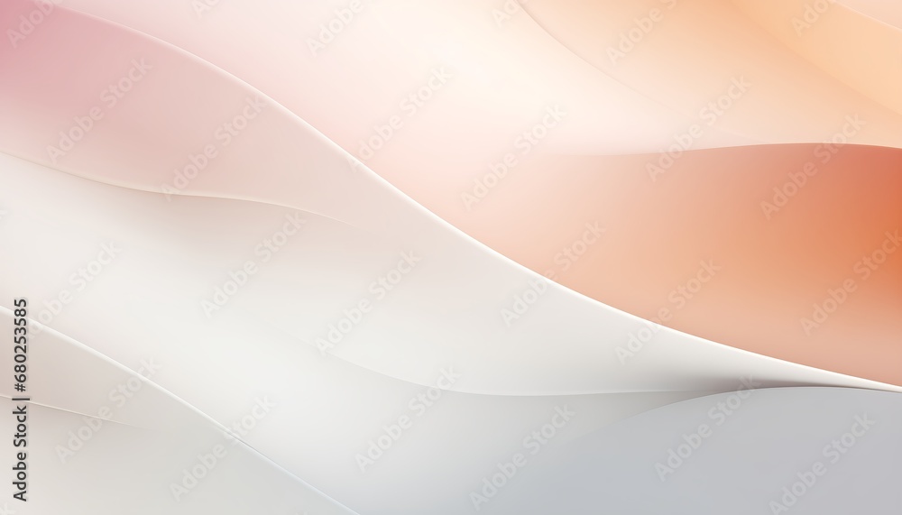 Abstract soft wavy pink, white, and orange gradient background. - obrazy, fototapety, plakaty 