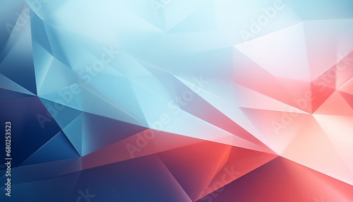 Abstract futuristic geometric blue and red gradient background.