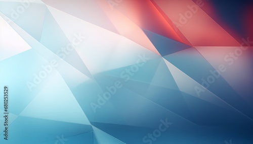 Abstract futuristic geometric blue and red gradient background. photo