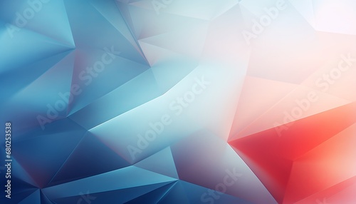 Abstract futuristic geometric blue and red gradient background. photo