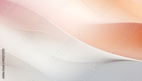 Abstract soft wavy pink, white, and orange gradient background.