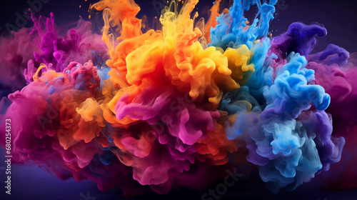 Colorful Smoke explosion photo