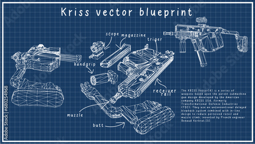 Kriss vector blueprint poster wallpaper photo