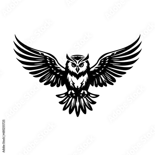 Soaring Owl Icon Vector Illustration