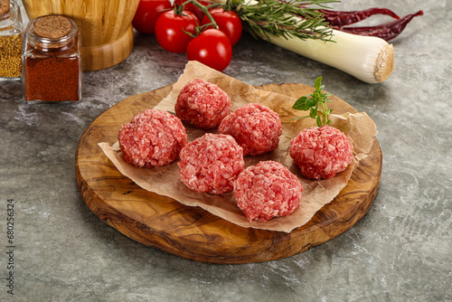 Raw beef meatball minced meat