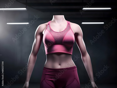 Woman fitness suit mockup  3D woman fitness suit mockup presentation  female gym and sport suit mockup  ai generated photo