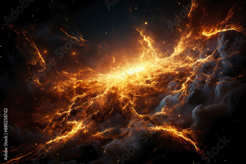 planet on fire ,global warming ,magnetic storm concept photo