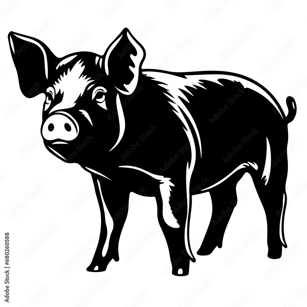 Cheerful Pig Vector Illustration Cheerful Pig Vector Illustration