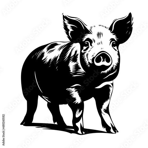 Cheerful Pig Vector Illustration