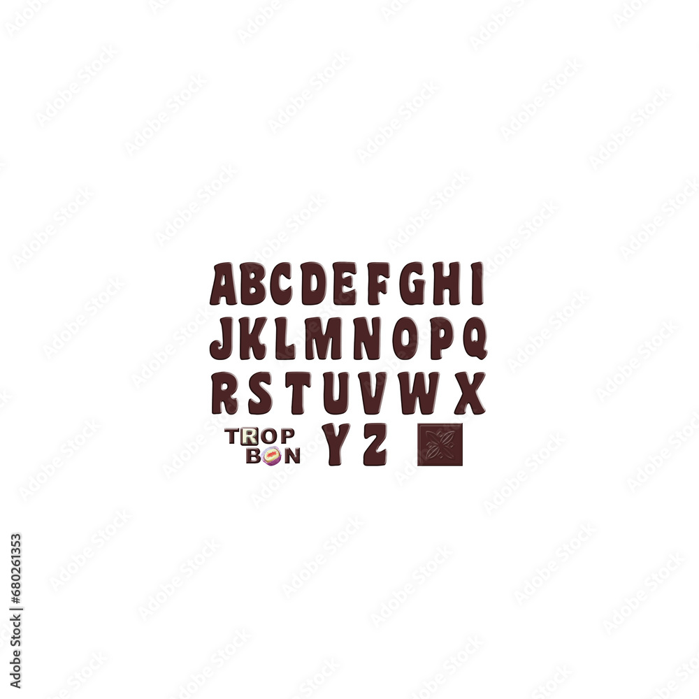 Obraz premium Alphabet texture chocolat noir avec un word art