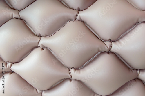 Clean hospital bed with leather air mattress for patients with ulcers. 