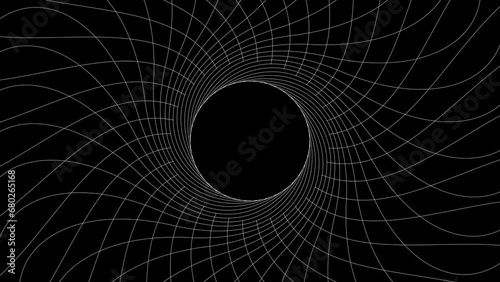 looped animation of white lines on a black background. 2d motion