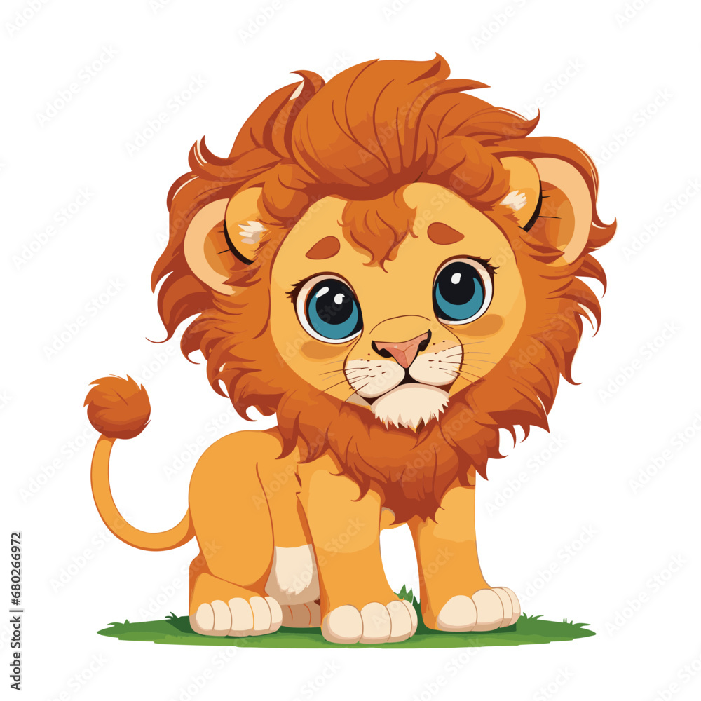 Lion Vector. Cute Lion Cartoon Vector Illustration Lion Vector. Cute Lion Cartoon Vector Illustration