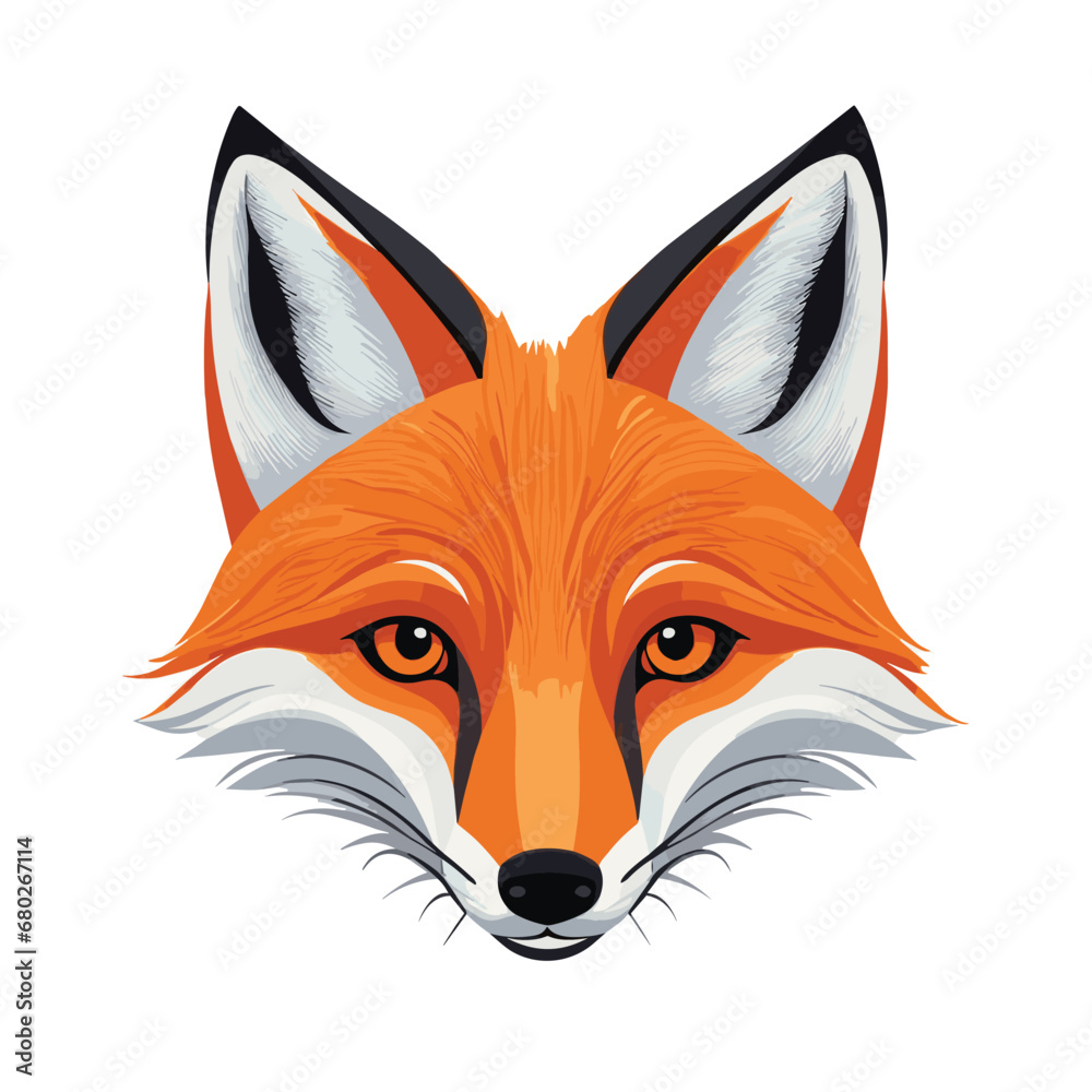 Obraz premium Fox Vector. fox Face Vector Illustration