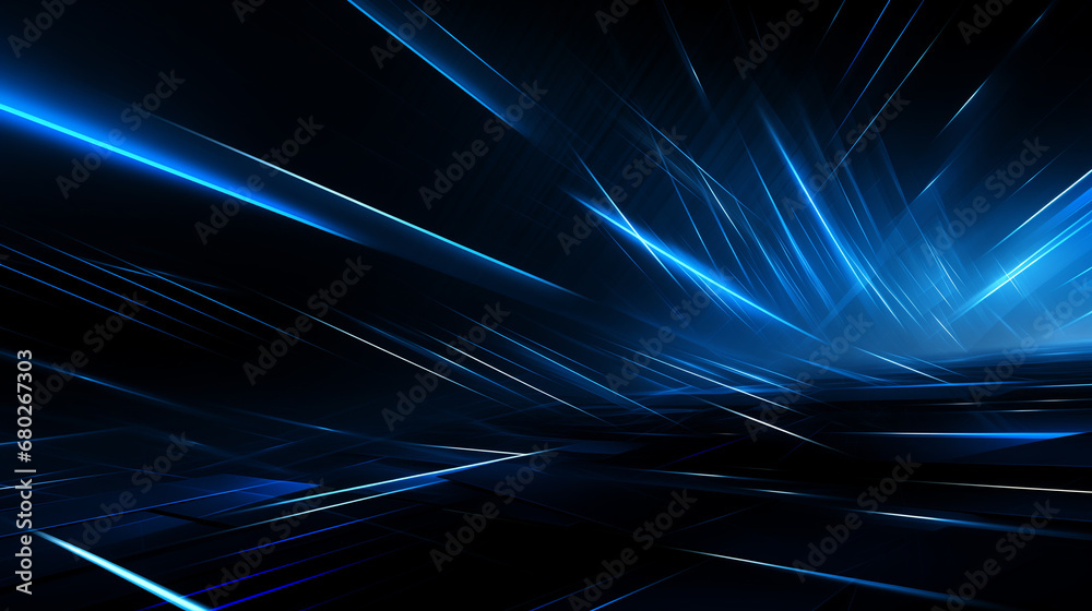 Abstract black background with lines and blue ts that depicts ...