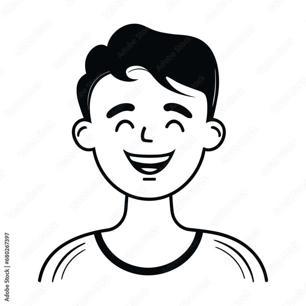 Boy Smiling Vector. Cute Boy Smiling Vector Illustration Boy Smiling Vector. Cute Boy Smiling Vector Illustration